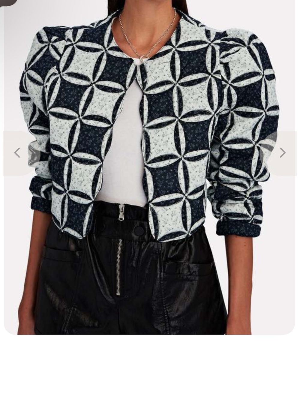 SEA New York Catalina calico quilted Cropped jacket M